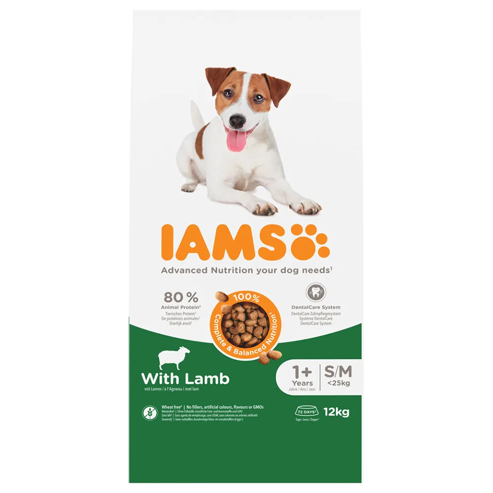 Voordeelpakket: 2x 12kg IAMS Advanced Nutrition Adult Small & Medium Dog met lam droogvoer voor honden van IAMS – productfoto