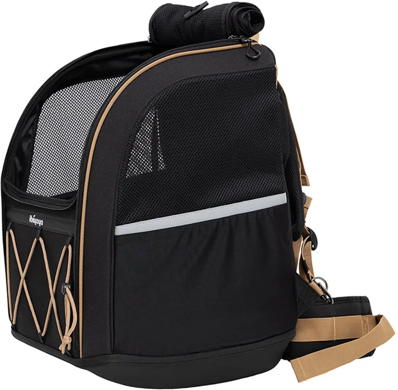 Champion Large Dog Carrier Backback - -Super stevige draagtas voor honden - H55 x B39 x L38 by Ibiyaya in Black – product photo