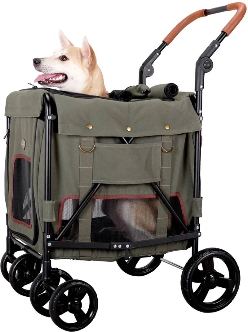 Gentle Giant Pet Wagon Army Green Hondenbuggy von Ibiyaya in Grün – Produktfoto
