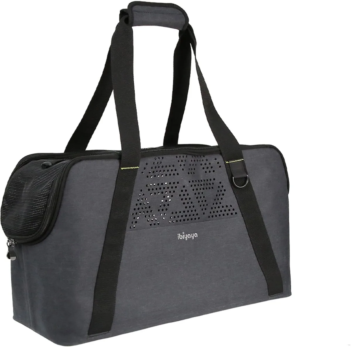 Hondendraagtas en kattendraagtas lichtgewicht – pet tote bag haarafstotend – waterdichte en vormvaste huisdierendraagtas – ademend met veiligheidslijn – retro design von Ibiyaya in Grau – Produktfoto