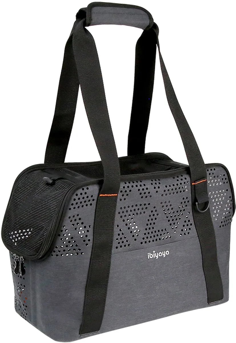 Hondendraagtas en kattendraagtas lichtgewicht – waterdichte pet tote bag – ademende huisdierendraagtas – vormvaste reistas voor huisdieren – retro design von Ibiyaya in Grau – Produktfoto