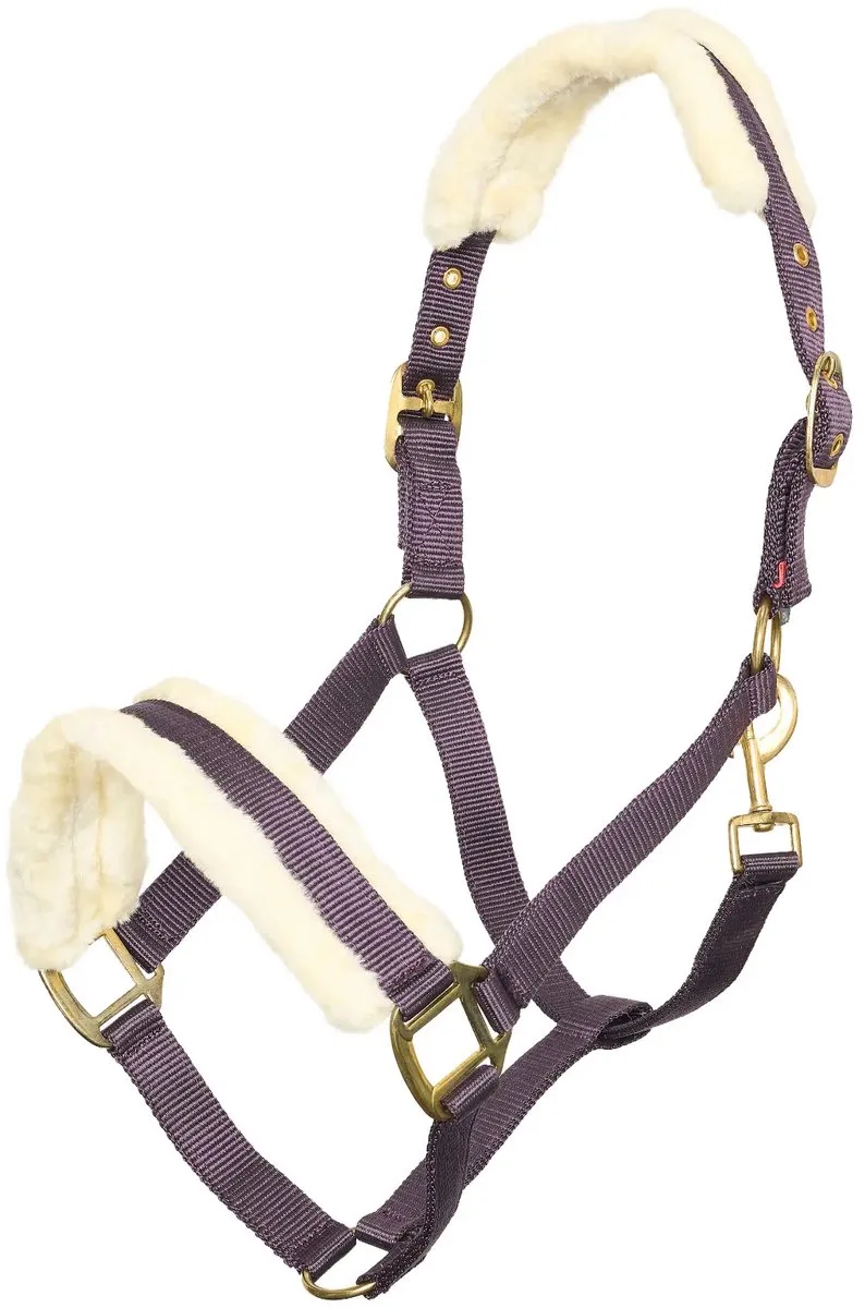 Halster voor paard met nepbont Imperial Riding Classic Fur de Imperial Riding en Bordeaux – photo produit
