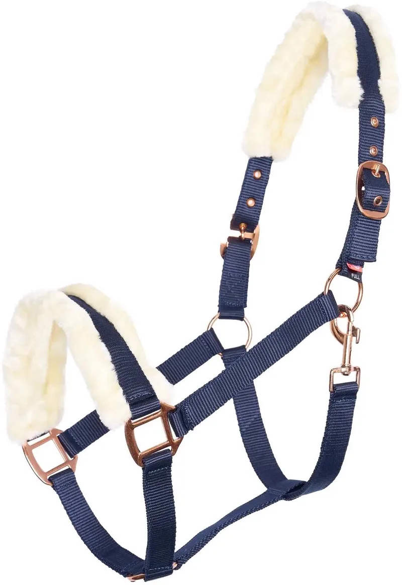 Halster voor paard met nepbont Imperial Riding Classic Fur de Imperial Riding en Marine – photo produit