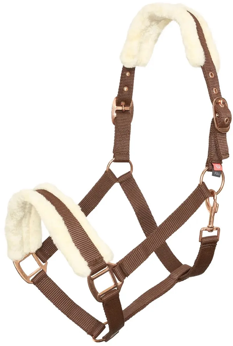 Halster voor paard met nepbont Imperial Riding Classic Fur by Imperial Riding in Walnoot – product photo