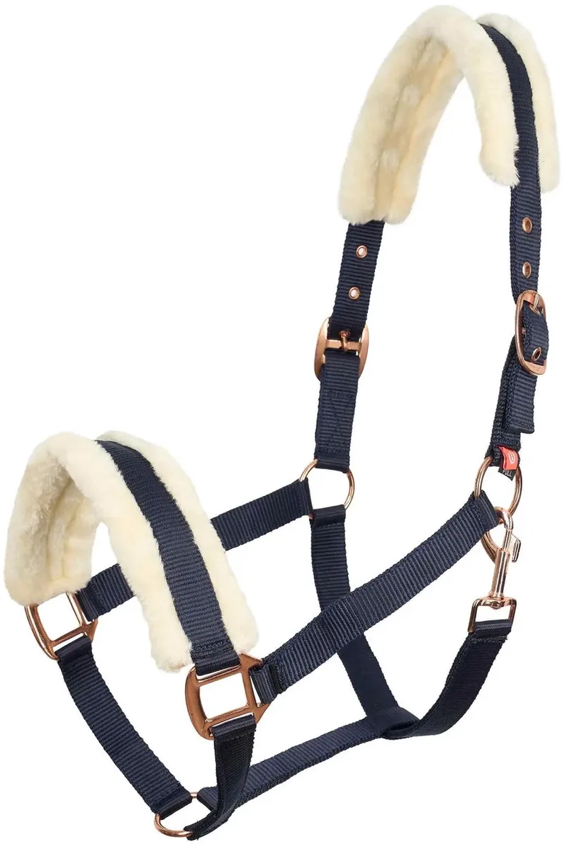 Halster voor paarden Imperial Riding Classic Fur de Imperial Riding en Marine-roze-goud – photo produit