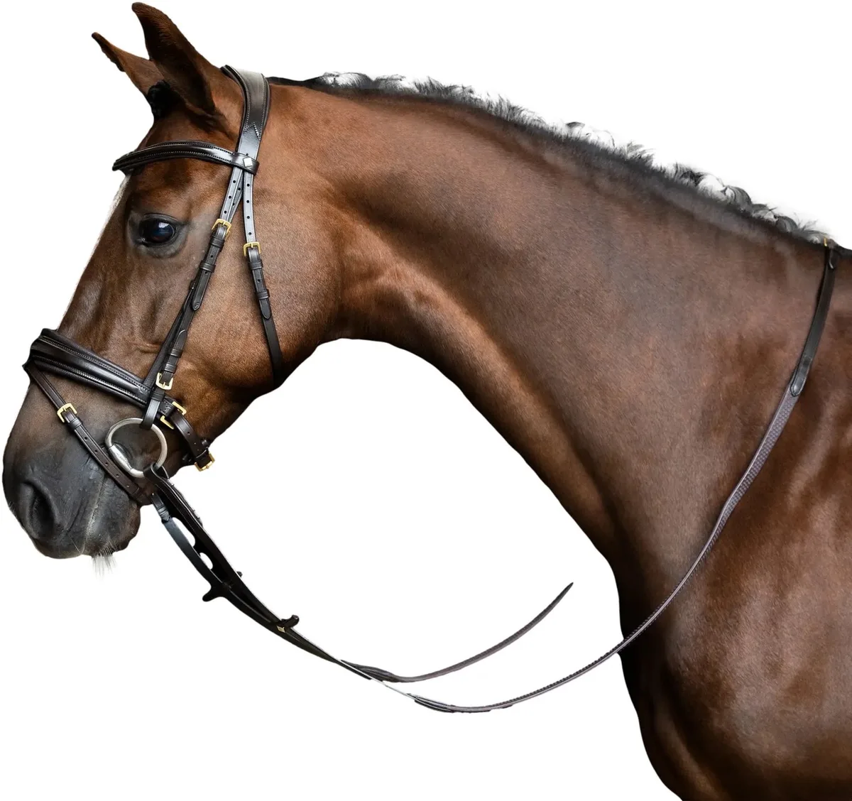 Rubberen paardenteugels Imperial Riding van Imperial Riding in Donkerbruin – productfoto