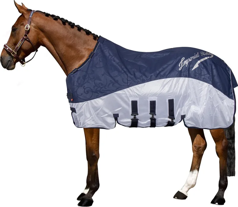 Vliegendeken Imperial Riding Irhsuper-dry - 135/185 de Imperial Riding en Bleu foncé – photo produit