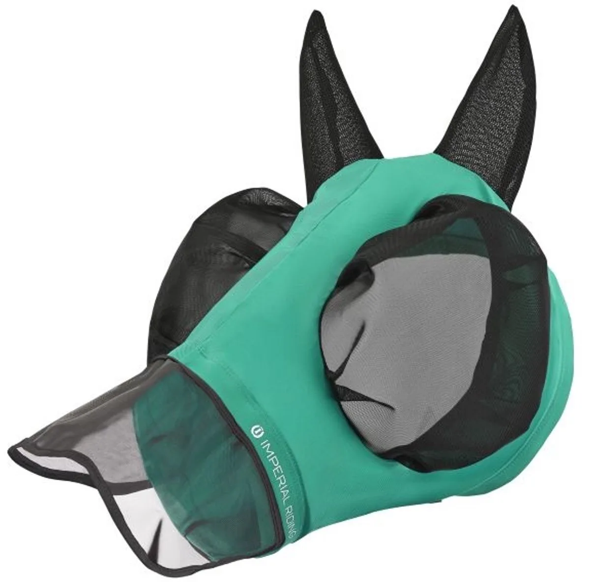 Vliegenmasker met Neus - IRHTrail Ride - Turquoise - Maat Cob fra Imperial Riding – produktbillede