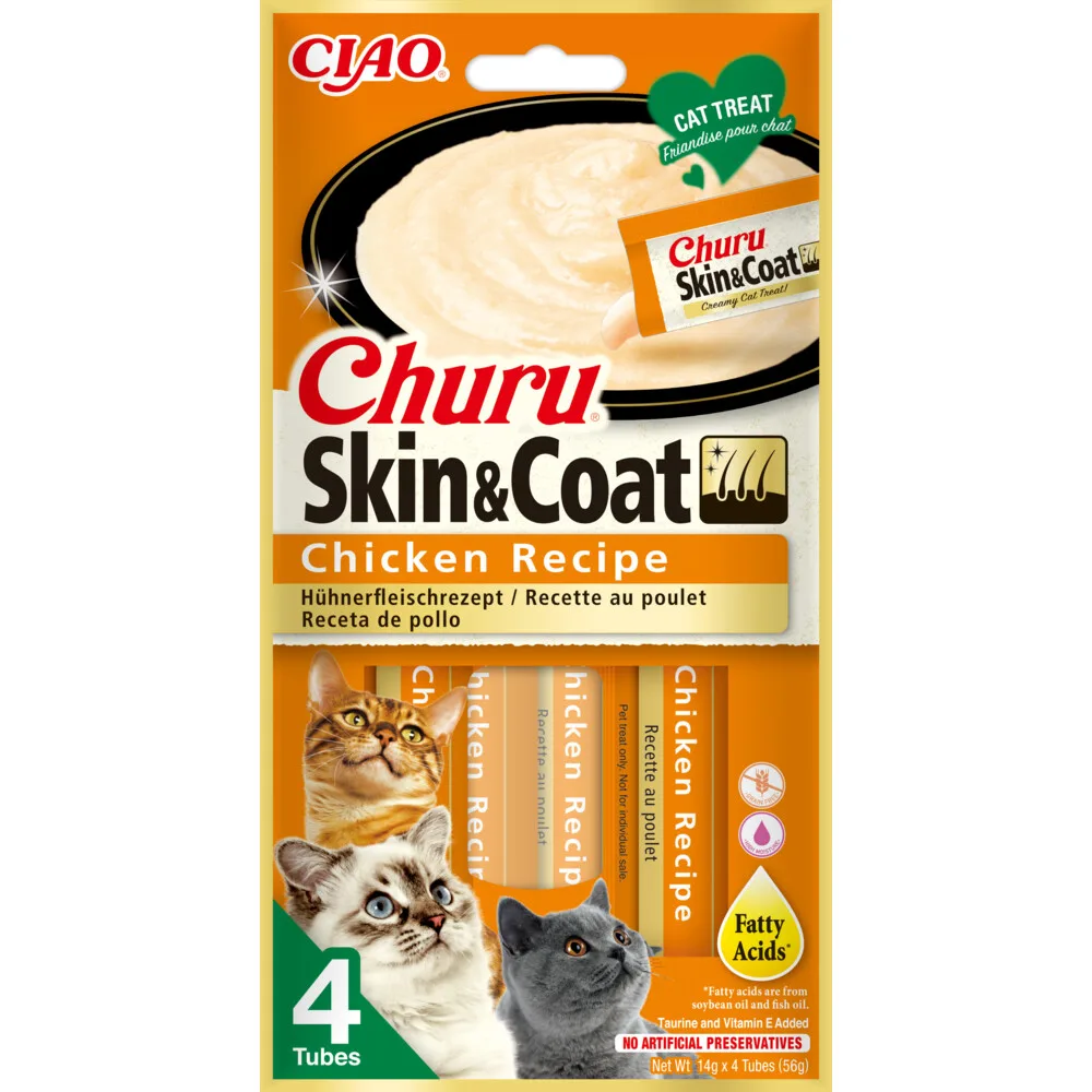 12x Inaba Ciao Churu Kat Huid & Vacht Kip 56 gr van Inaba – productfoto