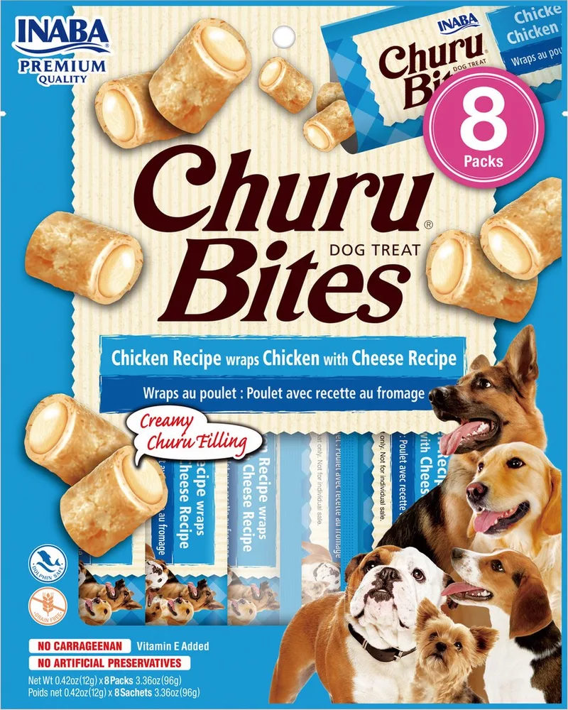 Bites Dog Chicken Recipe Wraps Chicken With Cheese Recipe - Hondensnacks - Kip Kaas 8x12 g de Inaba – photo produit