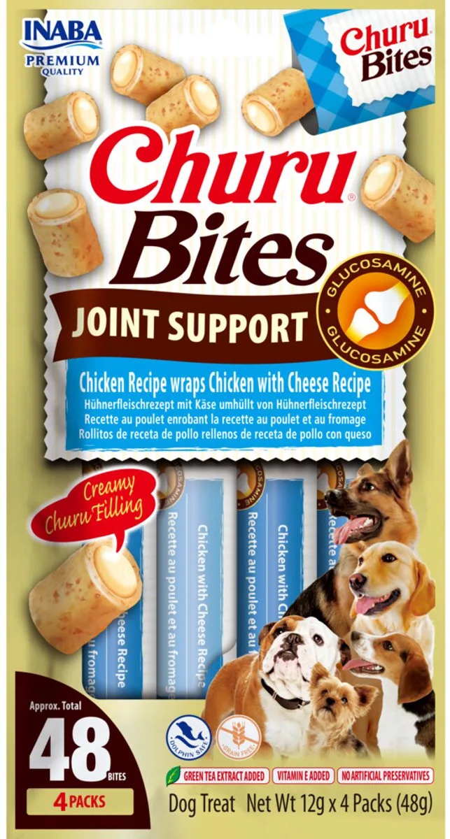 Churu Bites Joint Support Chicken Wraps Chicken Cheese - 4x12 gr de Inaba – photo produit