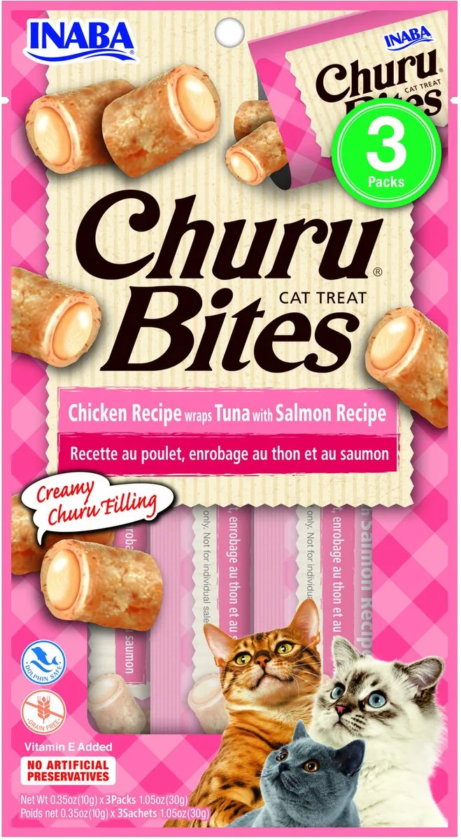 Churu Bites - Kattensnack - Kip Zalm 42 g by Inaba – product photo