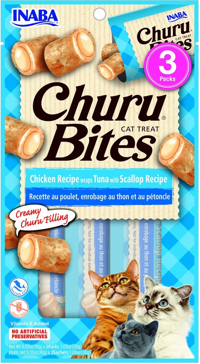 Churu Bites - Kattensnack - Tonijn Jacobsschelp 3x10 g by Inaba – product photo