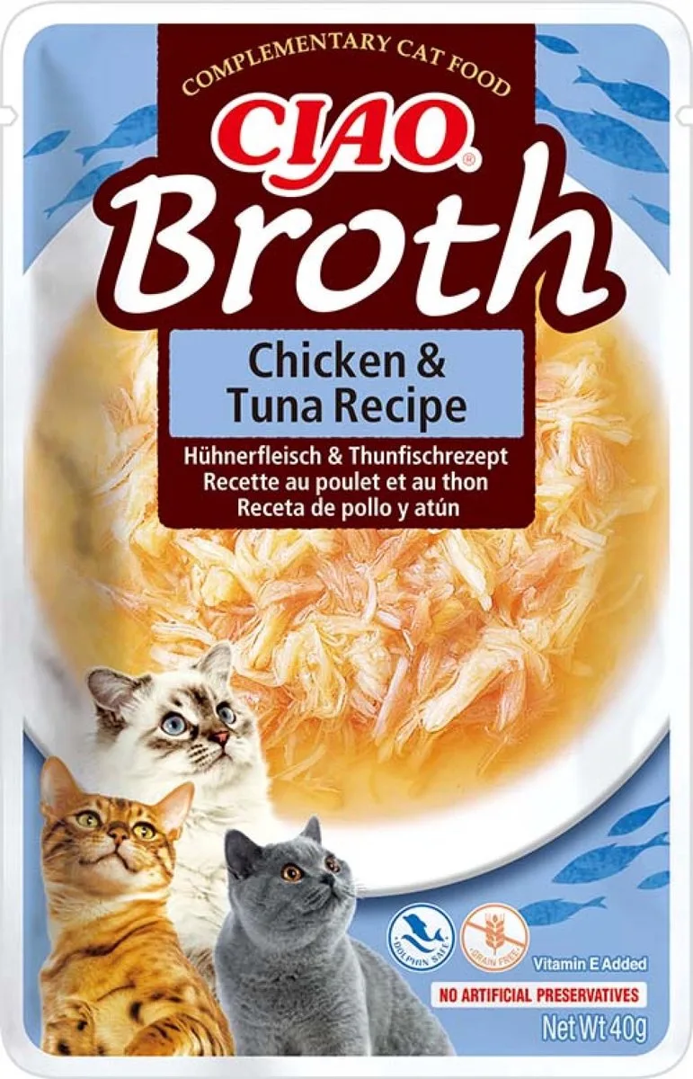 Churu Bouillon, poulet & thon, 40gr, 1ST de Inaba – photo produit