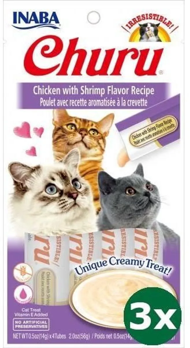Churu Chicken Shrimp Kattensnack de Inaba – photo produit