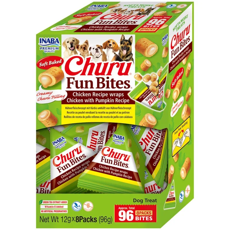 Churu Fun Bites Dog Chicken&pumpkin Wraps 8x12gr von Inaba – Produktfoto