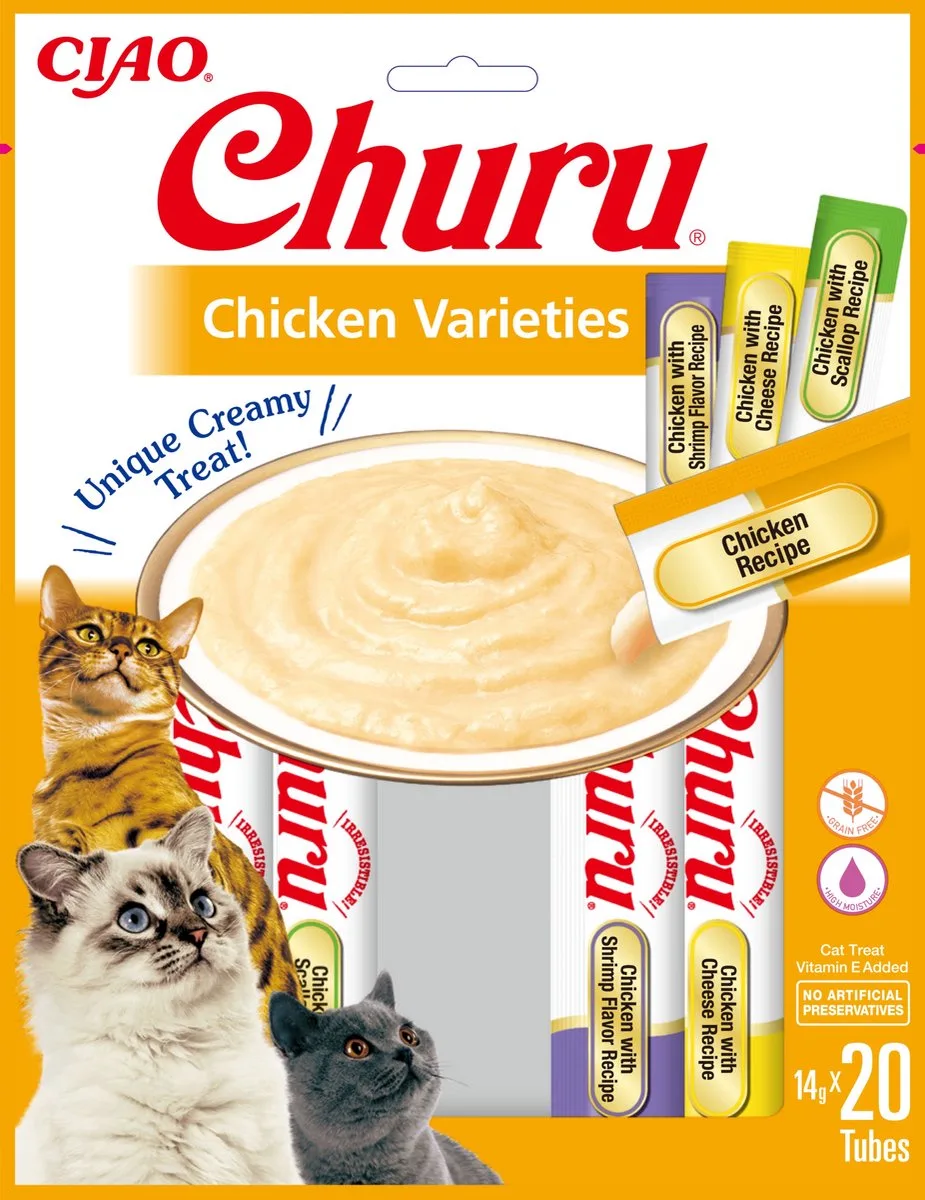 Churu kat Puree multipack Kip - 20 stuks van Inaba – productfoto
