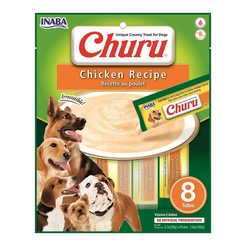 Churu Recette Au Poulet Nourriture Humide Pour Chiens 8 Pièces de Inaba – photo produit