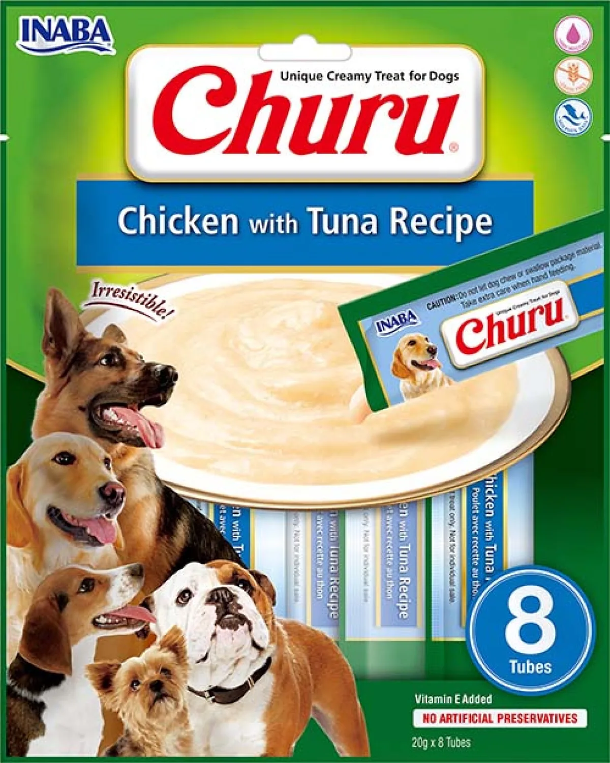 Churu puree hond Kip met tonijn XL 8 stuks von Inaba – Produktfoto