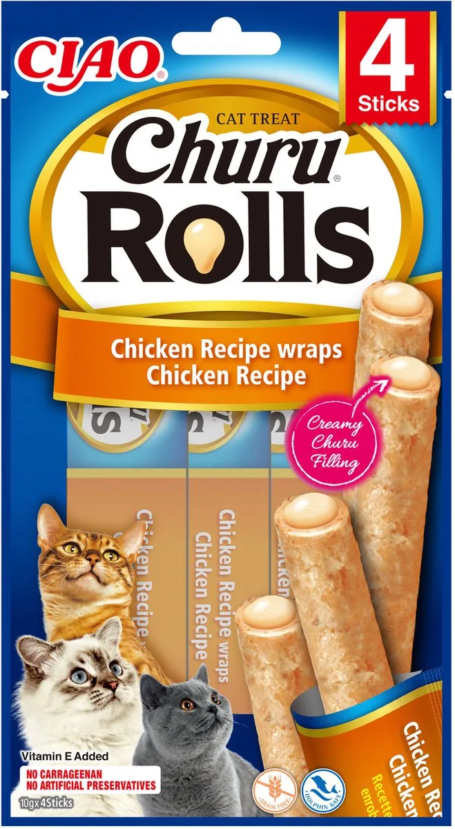 Churu Rolls - Kattensnack - Kip 40 g de Inaba – photo produit