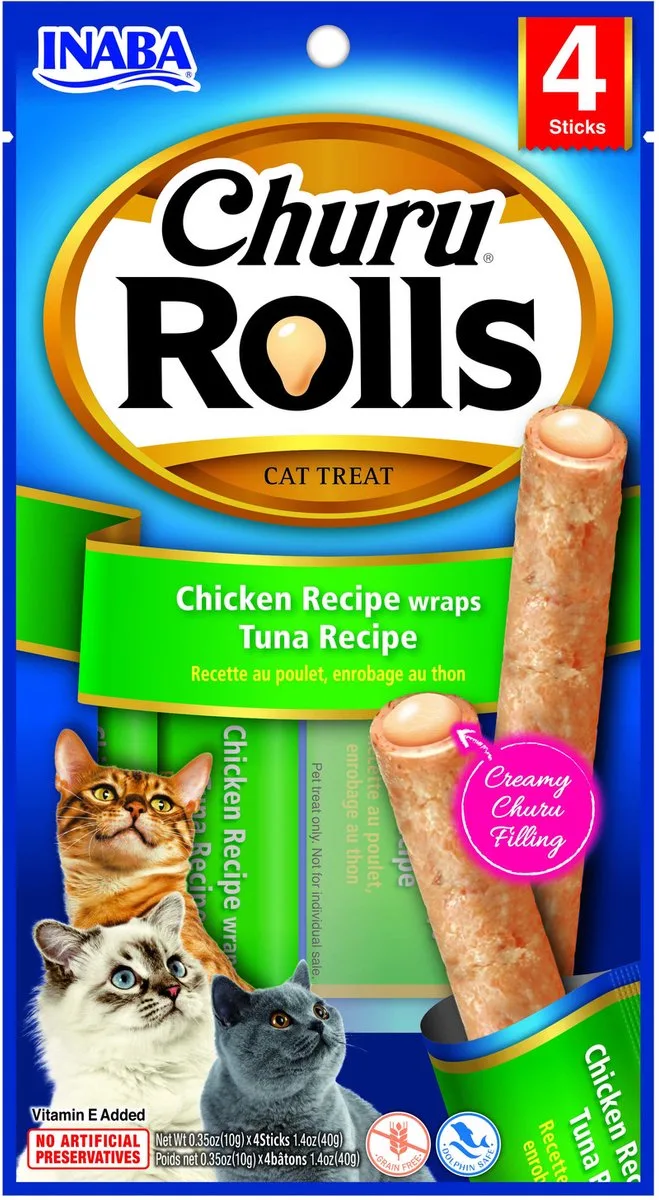 Churu Rolls - Kattensnack - Kip Tonijn 58 g de Inaba – photo produit