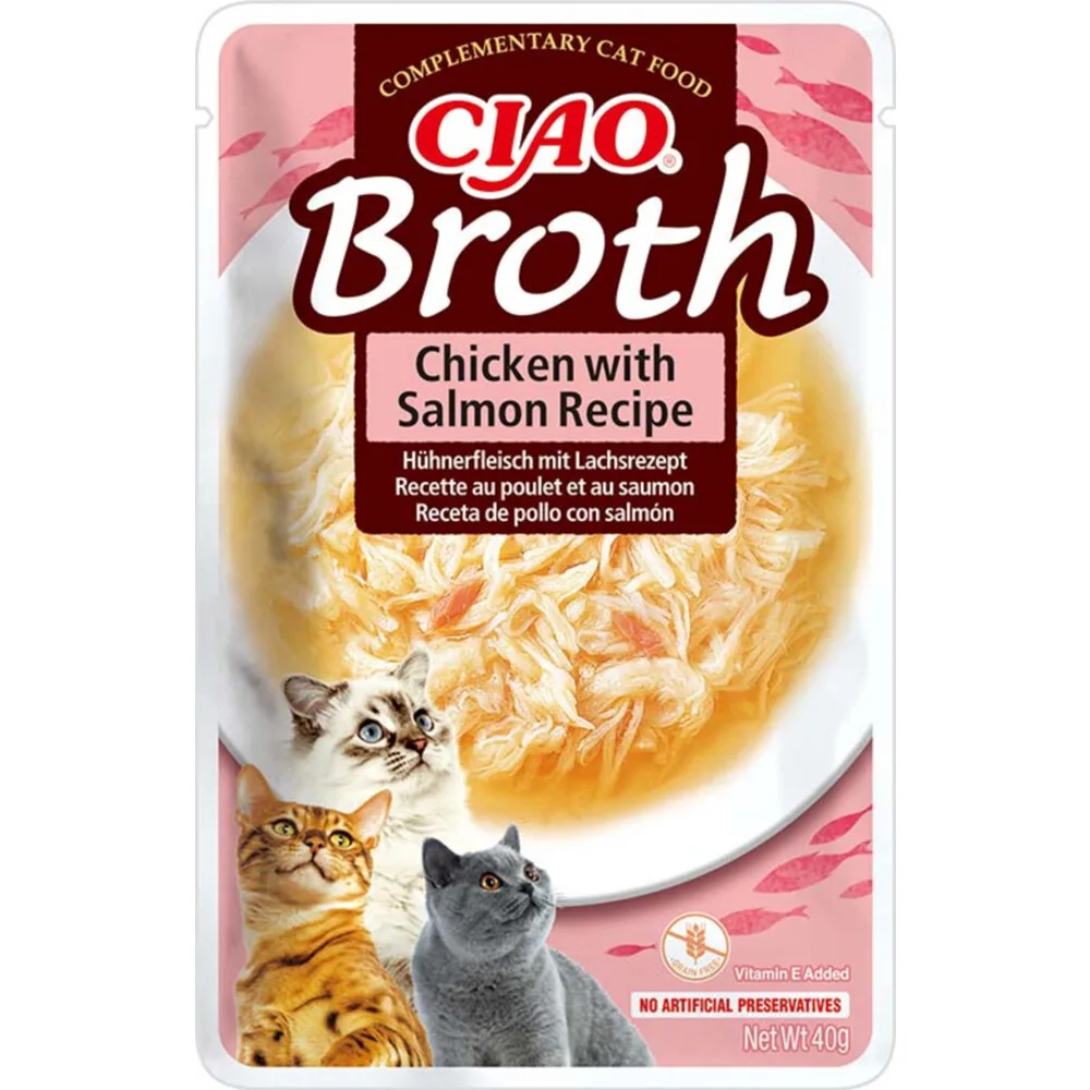 Ciao Broth Kattensnack Chicken & Salmon 40 gr von Inaba – Produktfoto