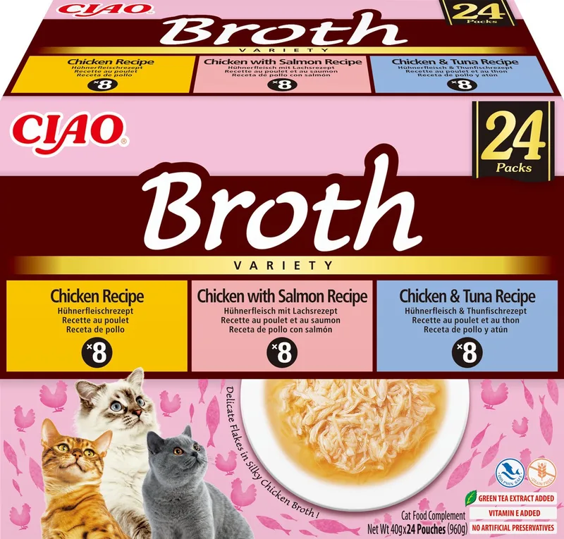 Ciao Broth Kattenvoer Natvoer Kip variëteiten Maaltijdzakjes 24x40g von Inaba – Produktfoto