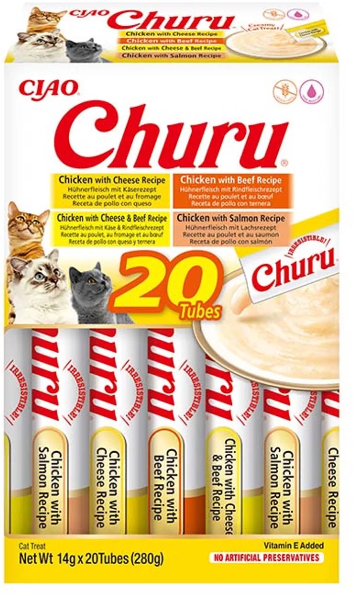 Ciao Churu Creamy Puree Liquid Kattensnack Kip & Rund 20x14g de Inaba – photo produit