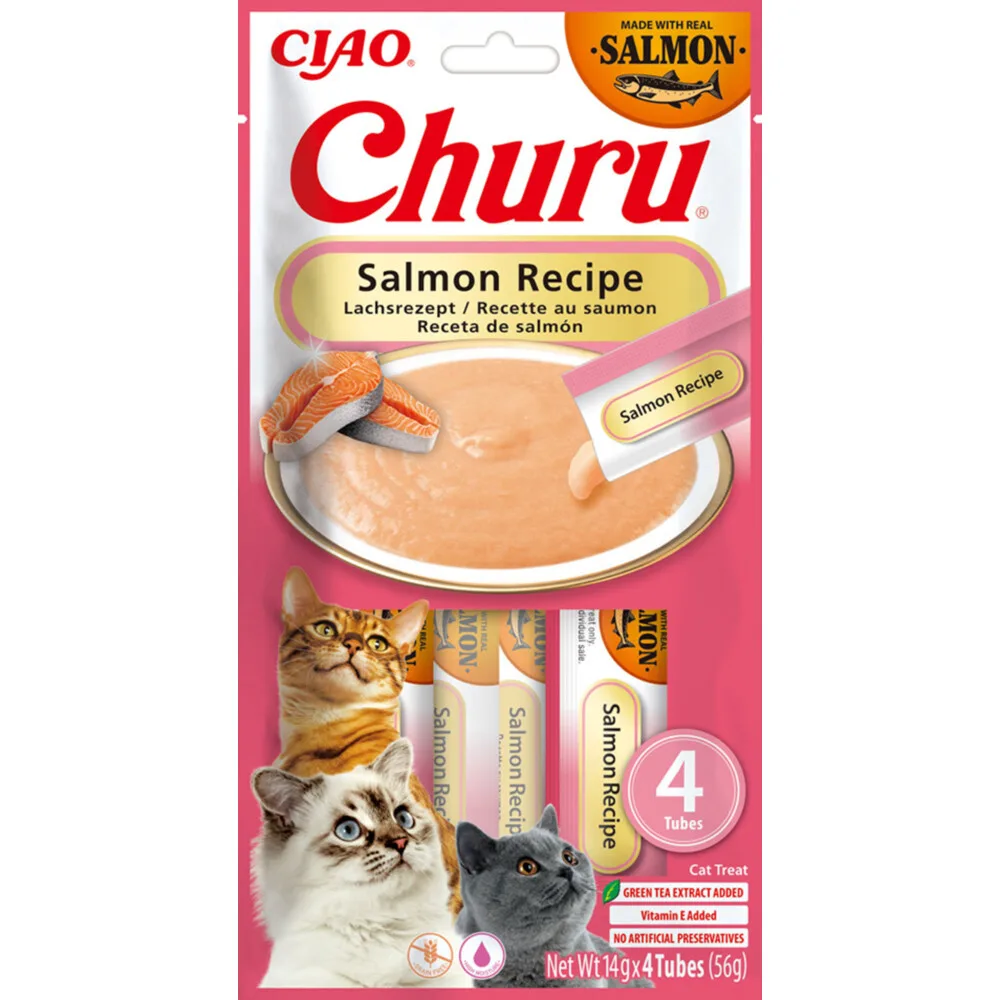 Ciao Churu Puree Kattensnack Salmon 4 x 14 gr de Inaba – photo produit