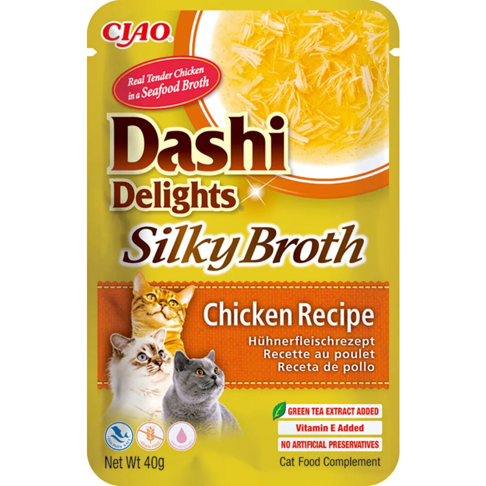 Ciao Dashi Delights Silky Broth Kattenvoer Nat Chicken 40 gr by Inaba – product photo