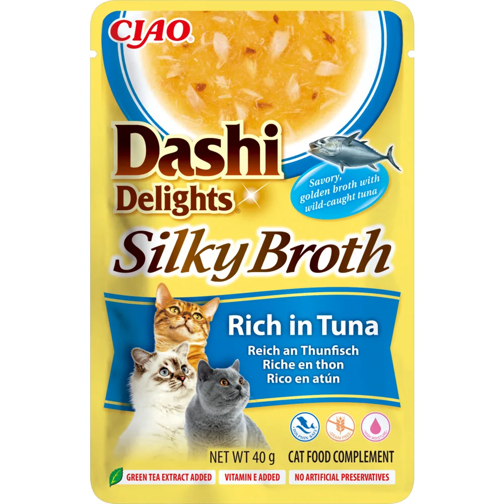 Ciao Dashi Delights Silky Broth Kattenvoer Nat Tuna 40 gr fra Inaba – produktbillede