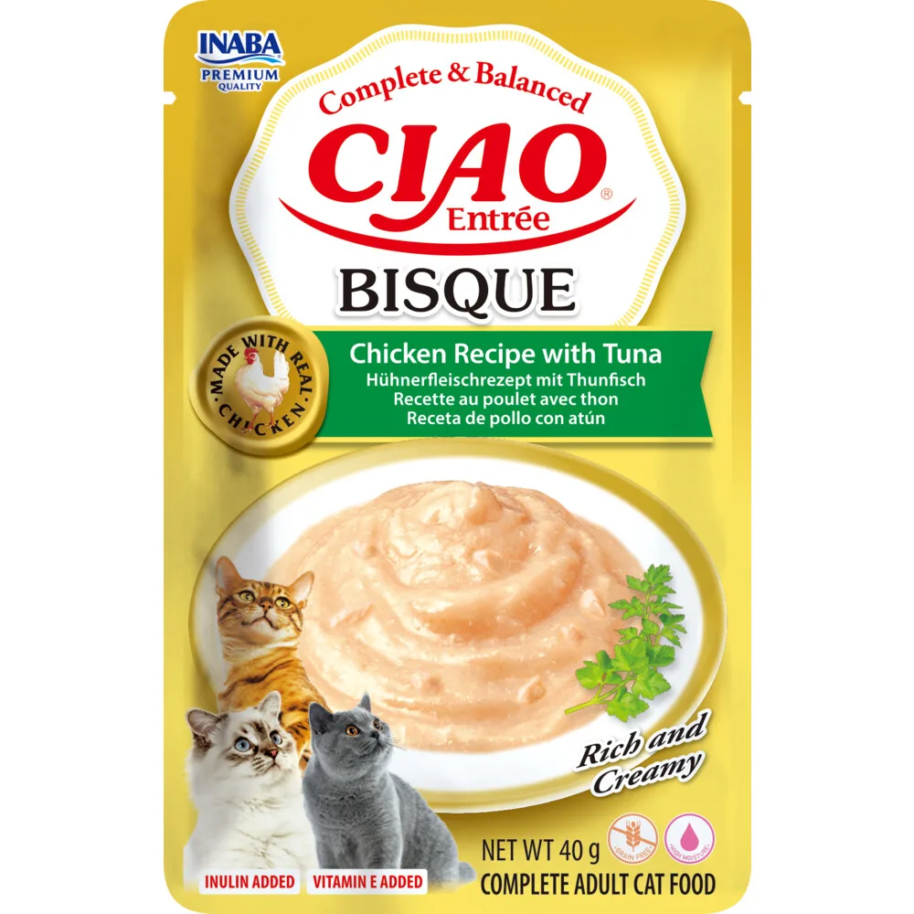 Ciao Kattenvoer Nat Entrée Bisque Chicken & Tuna 40 gr fra Inaba – produktbillede