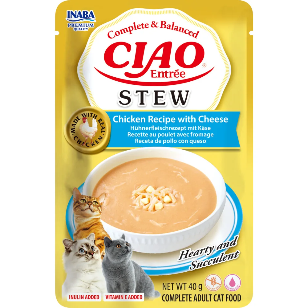 Ciao Kattenvoer Nat Entrée Stew Chicken & Cheese 40 gr van Inaba – productfoto