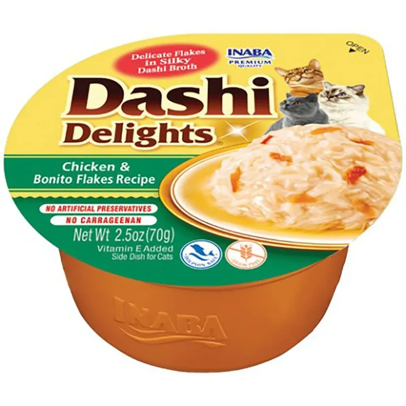 Dashi Delights Kip Met Bonitovlokken In Bouillon Kattensnack 70g de Inaba – photo produit