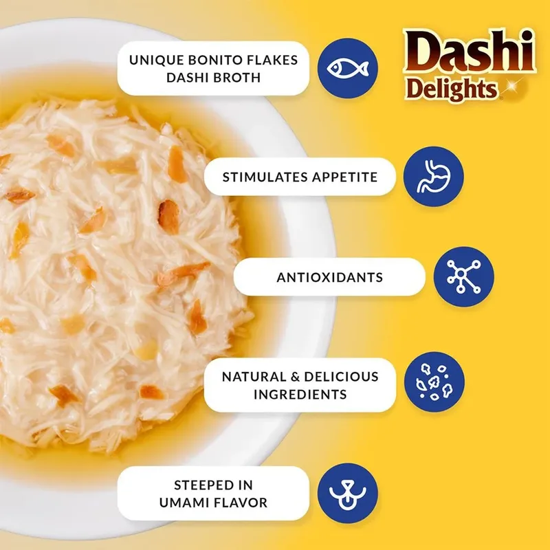 Dashi Delights Kip-tonijn-& Coquillesbouillon Kattensnack 70g by Inaba – product photo 3 of 4