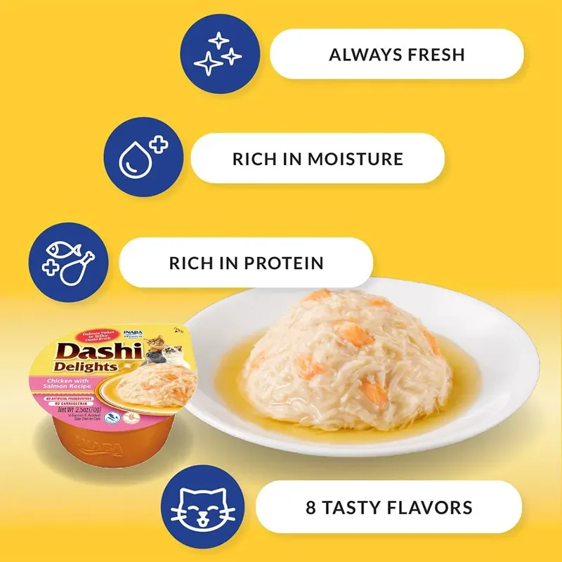Dashi Delights Kip-tonijn-& Coquillesbouillon Kattensnack 70g by Inaba – product photo 2 of 4