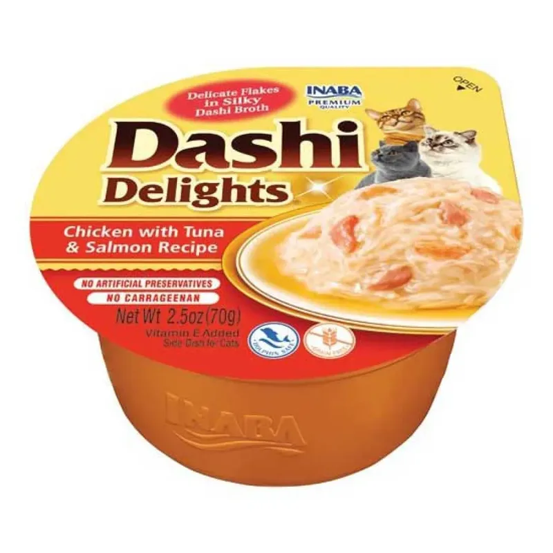 Dashi Delights Hühner-thunfisch-und Lachsbouillon Katzenleckerli 70g von Inaba – Produktfoto
