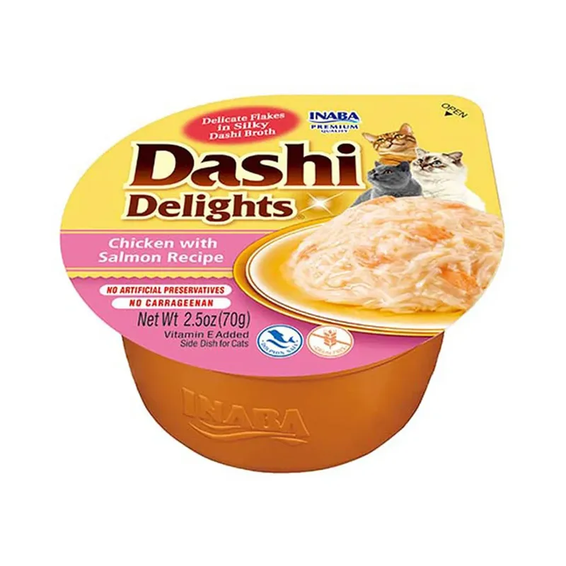 Friandise Pour Chat Dashi Delights Chicken With Salmon In Broth 70g de Inaba – photo produit