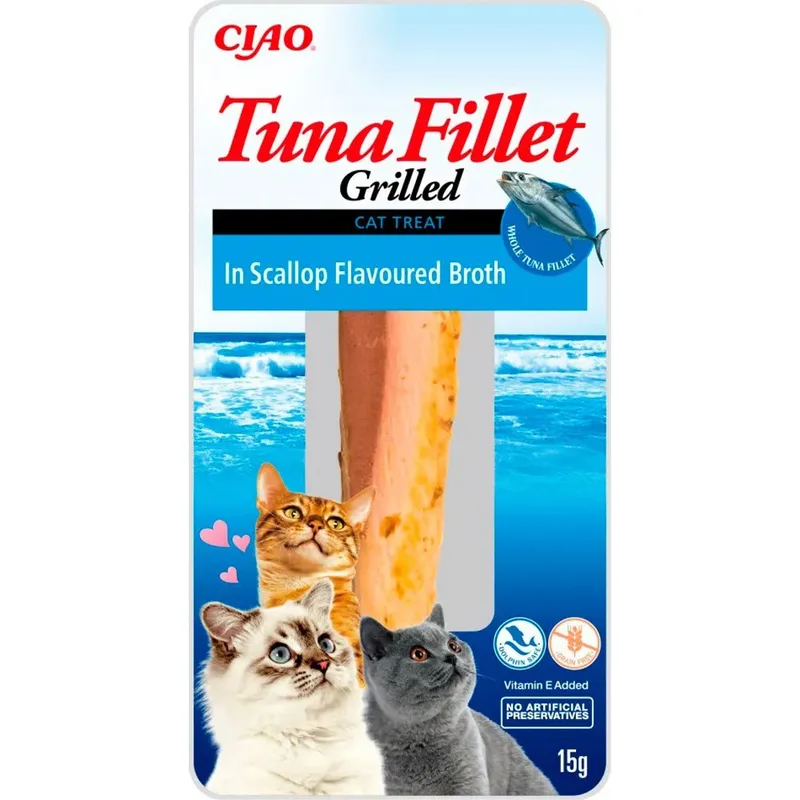 Gegrilde Tonijn In Bouillon Met Coquillesmaak-kattenvoer 15g by Inaba – product photo