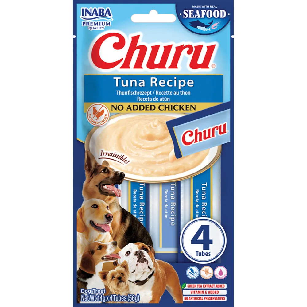 12x Inaba Hondensnack Churu Puree Dog Fish Tuna 4 x 14 gr by Inaba – product photo
