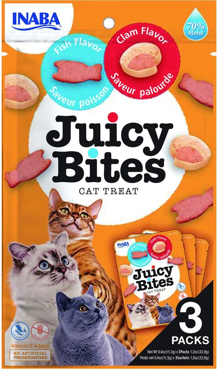 Juicy Bites - Kattensnack - Vis Mosselen 3x10 g von Inaba – Produktfoto