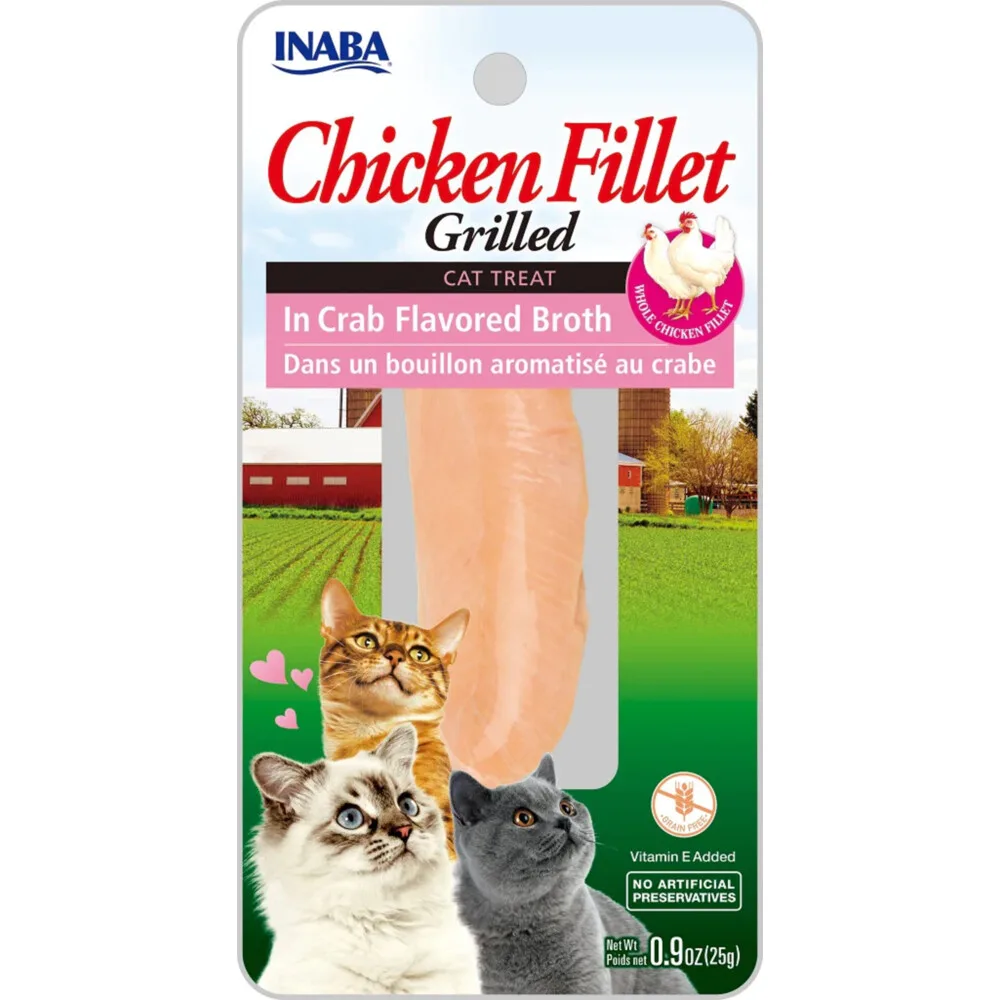 Kattensnack Grilled Chicken Krab Bouillon 25 gr fra Inaba – produktbillede