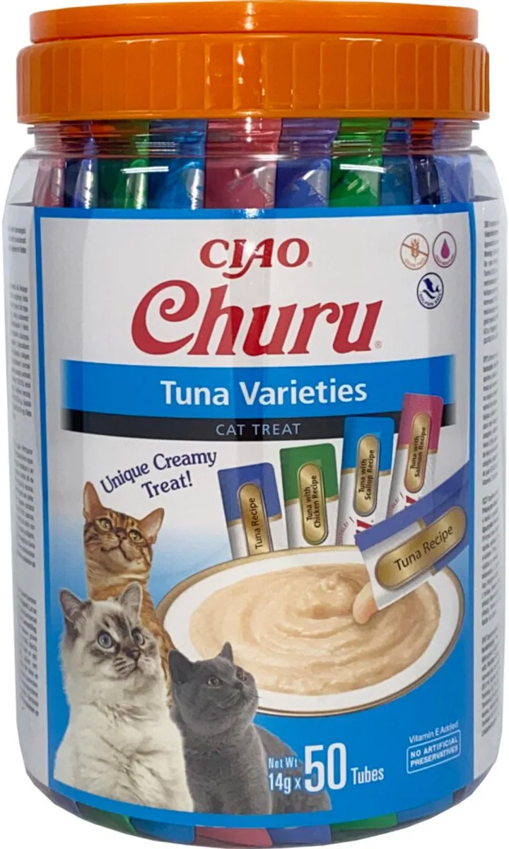 Kattensnack Inaba Churu - Romige Tonijn, Graanvrij - 50x14g de Inaba – photo produit