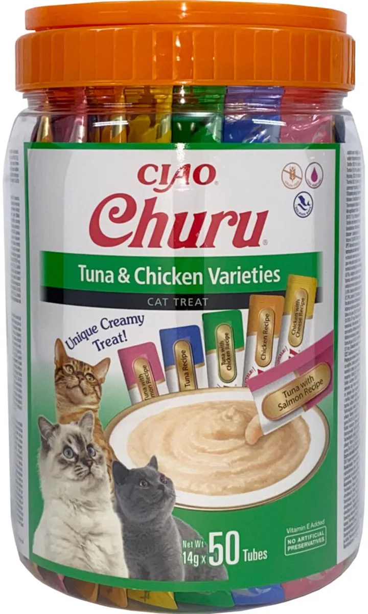 Kattensnack Inaba Churu - Romige Tonijn & Kip - Graanvrij, 50x14g by Inaba – product photo