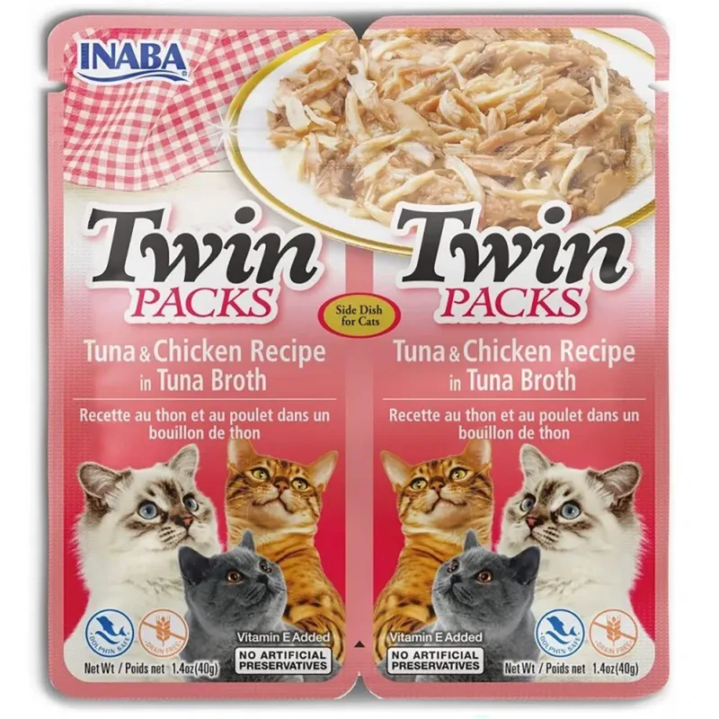 Katzenfutter Twin Thunfisch Mit Hühnchen In Brühe 2x40g by Inaba – product photo