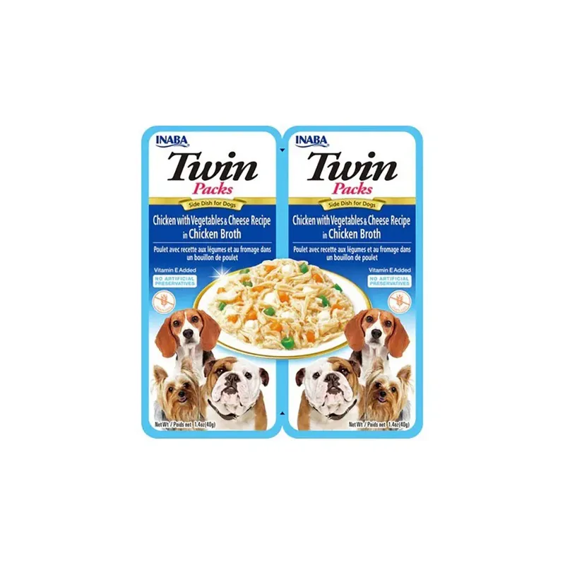 Kippen-groentebouillon Met Kaas Hondensnack 2x40g by Inaba – product photo