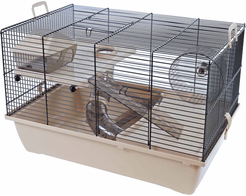 Hamsterkooi Pinky 2 zwart/beige met accessoires by Interzoo in Black – product photo