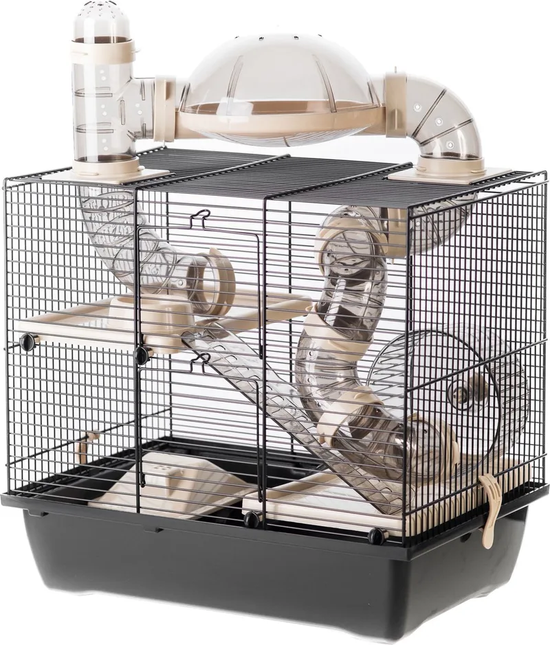 Hamsterkooi Rocky Plus met buizen en accessoires by Interzoo in Black – product photo