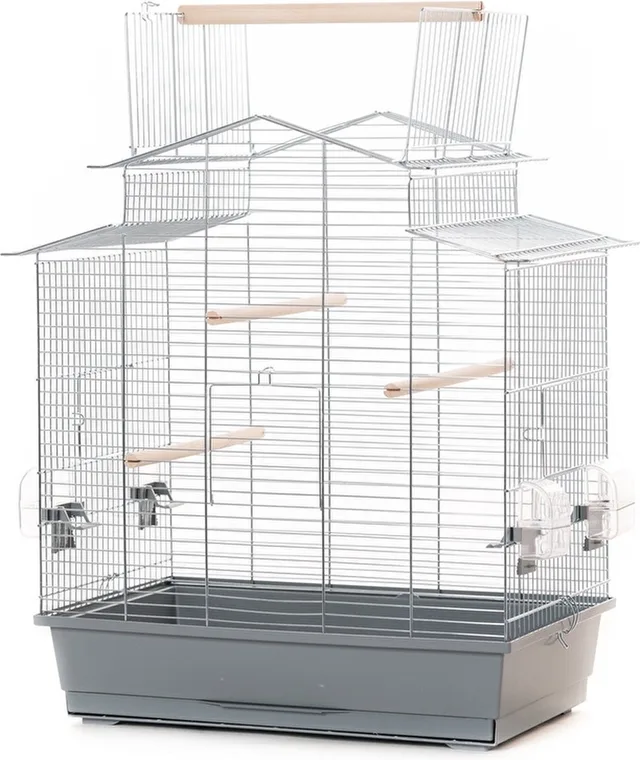 Vogelkooi Iza 3 cabrio zwart/zwart + gratis badhuisje