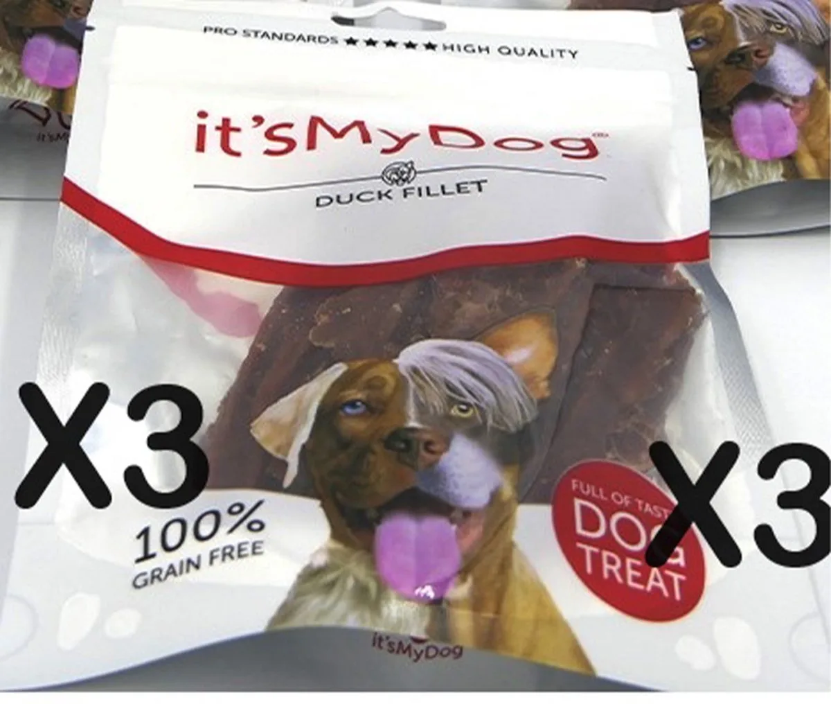 ** 3 X ** It's my dog - Duck filet 85 gr - 100% granenvrij - dogsnack - 3x85 gr = 255 gr lekkers voor uw vriend van It's My Dog – productfoto